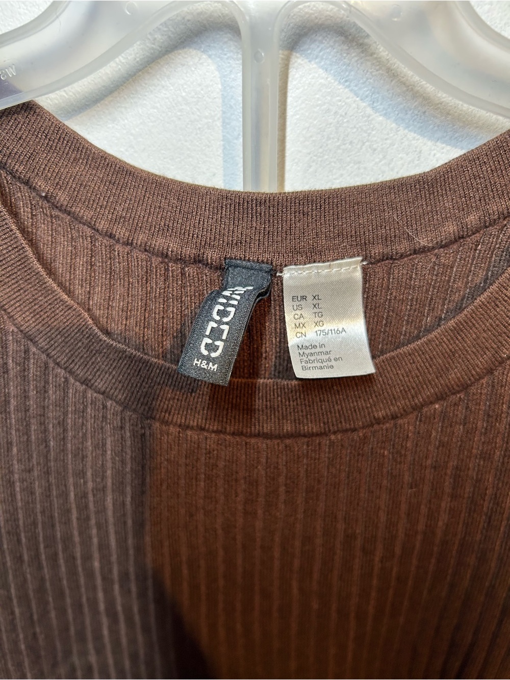 H&M Brown Ribbed Cropped Tank Top - Picture 2 of 2